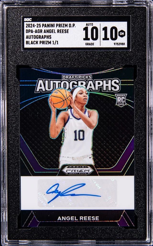 2024-25 Panini Prizm Draft Picks Angel Reese Autographs Black Prizm #DPA-AGR card image