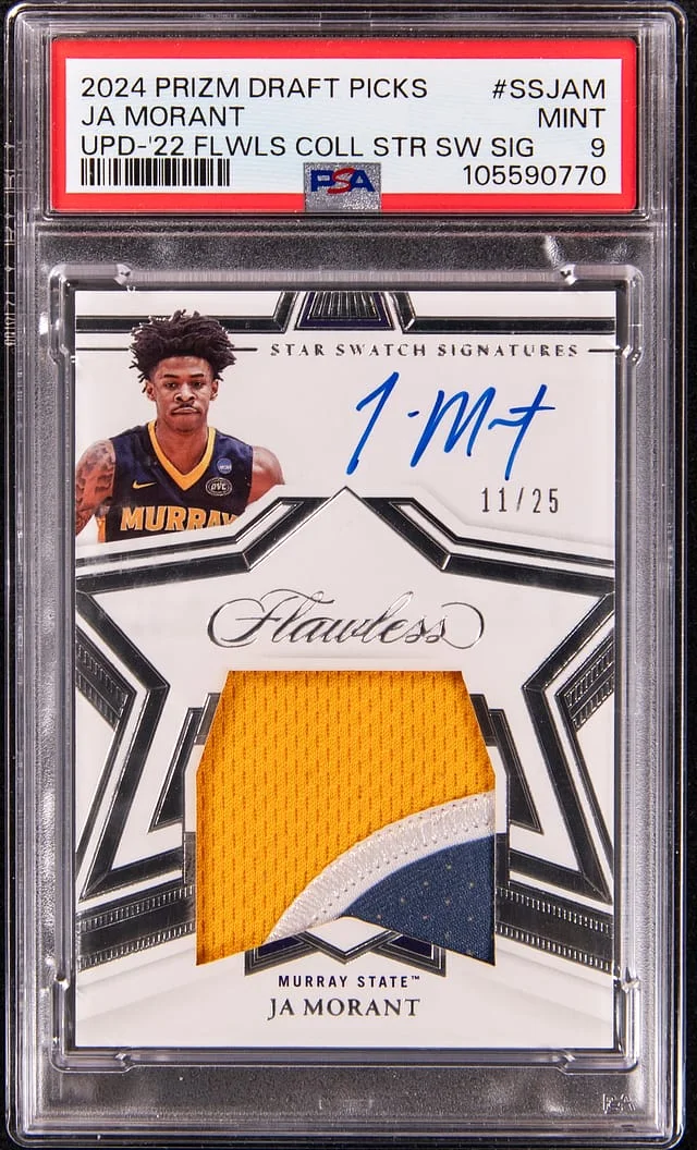 2024-25 Panini Prizm Draft Picks Ja Morant Update '22 Flawless Collegiate Star Swatch Signatures #SS-JAM card image