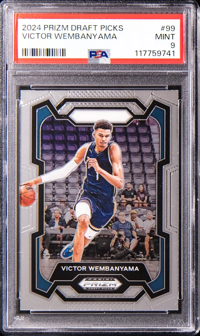 2024-25 Panini Prizm Draft Picks Victor Wembanyama Blue Shimmer Prizm #99 card image