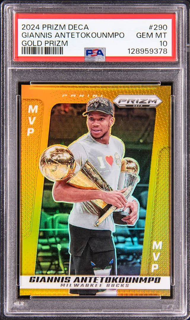 2024-25 Panini Prizm Giannis Antetokounmpo Deca Gold Prizm #290 card image