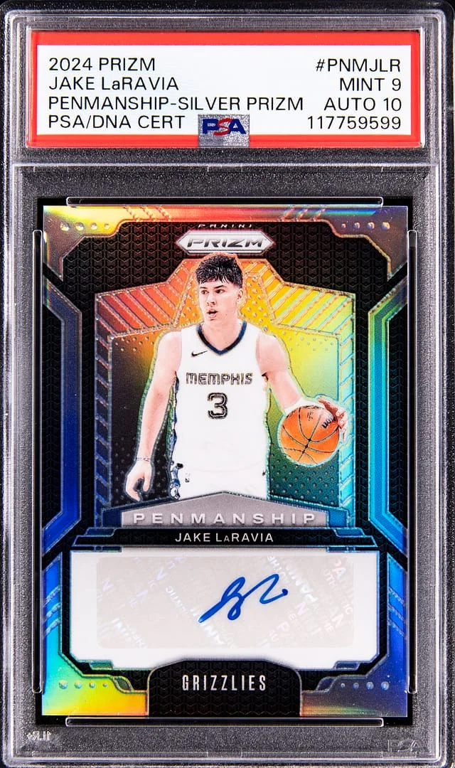 2024-25 Panini Prizm Jake LaRavia Penmanship Silver Prizm #PNM-JLR card image