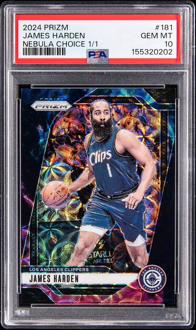 2024-25 Panini Prizm James Harden Nebula Choice #181 card image