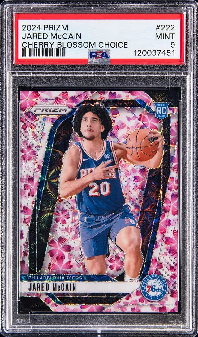 2024-25 Panini Prizm Jared McCain Cherry Blossom Choice #222 card image
