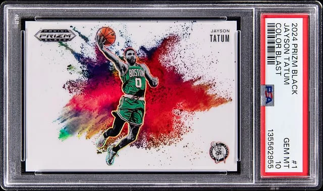 2024-25 Panini Prizm Jayson Tatum Black Color Blast #1 card image