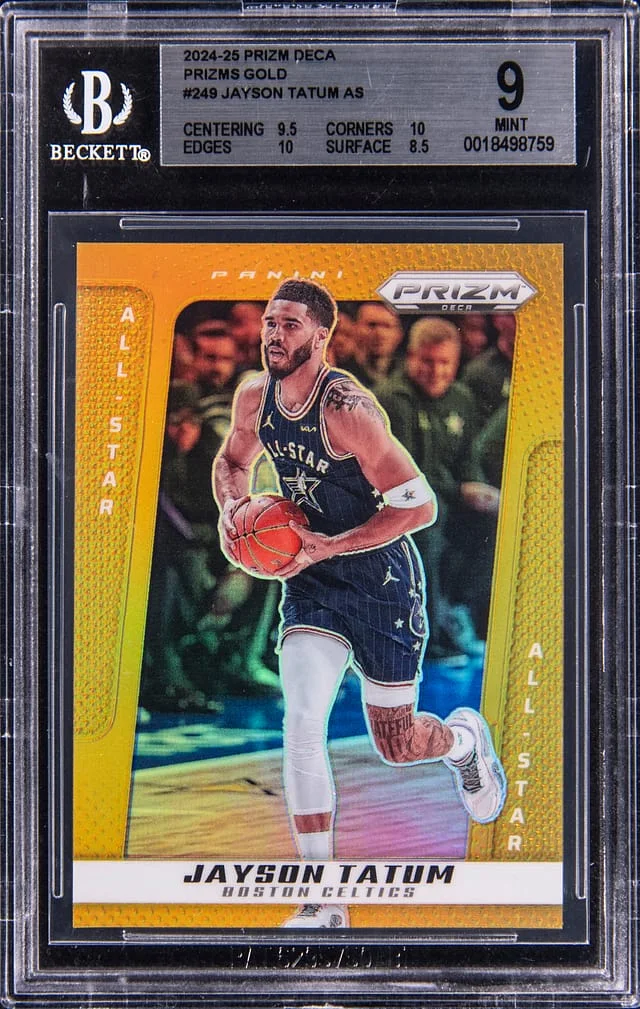 2024-25 Panini Prizm Jayson Tatum Deca Prizms Gold #249 card image
