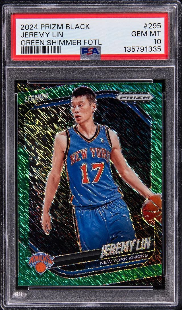 2024-25 Panini Prizm Jeremy Lin Black Green Shimmer FOTL #295 card image