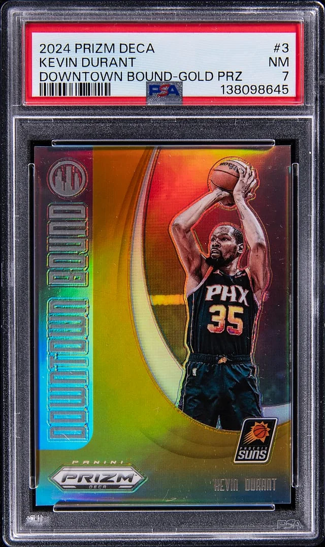 2024-25 Panini Prizm Kevin Durant Deca Downton Bound Gold Prizm #3 card image