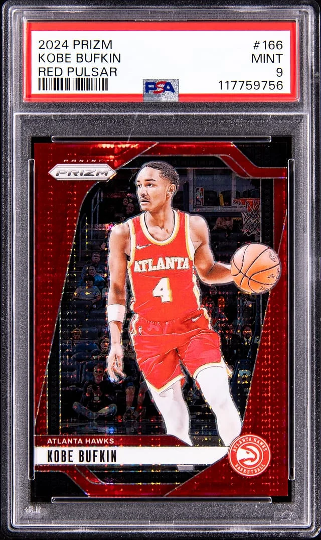 2024-25 Panini Prizm Kobe Bufkin Red Pulsar Prizm #166 card image