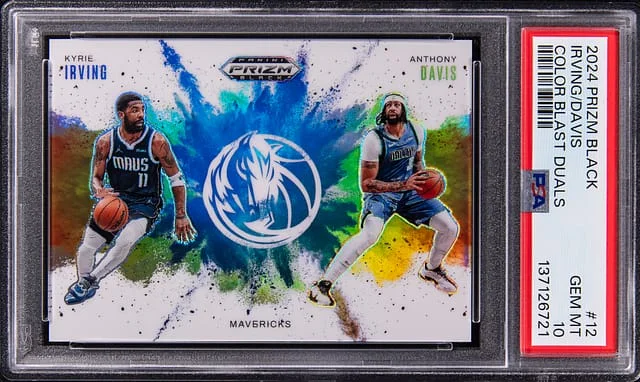 2024-25 Panini Prizm Kyrie Irving/Anthony Davis Black Color Blast Duals #12 card image