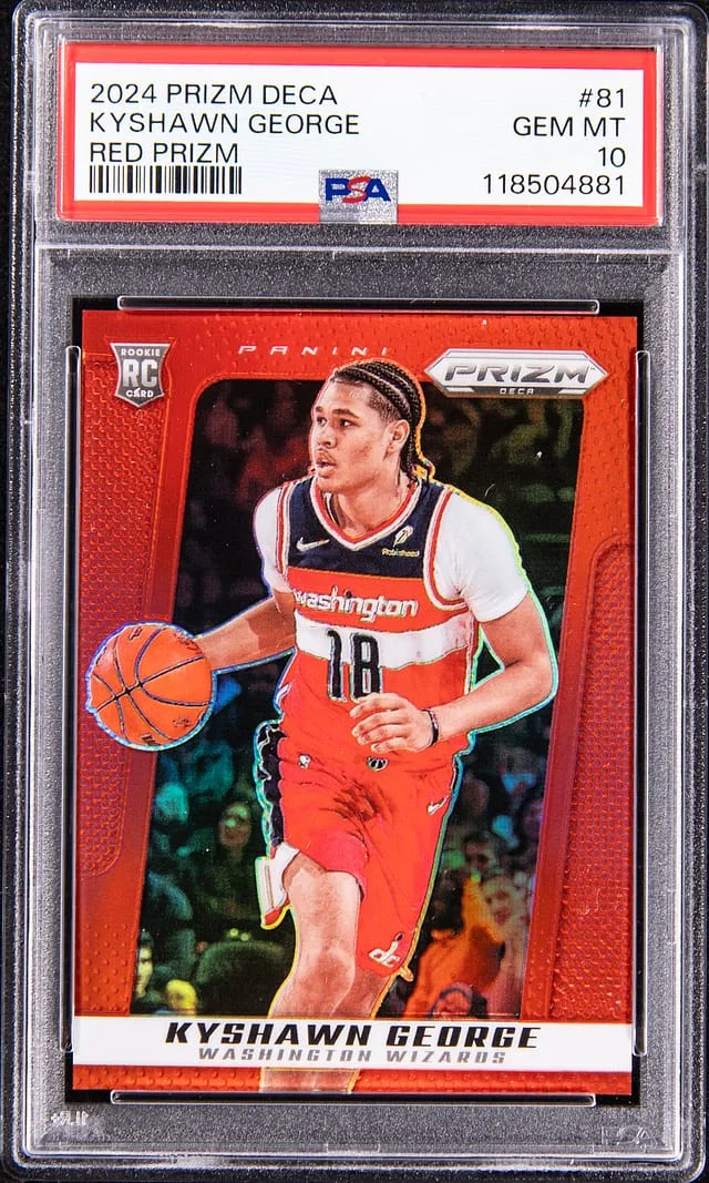 2024-25 Panini Prizm Kyshawn George Deca Red Prizm #81 card image