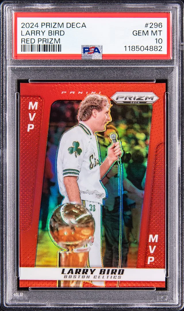 2024-25 Panini Prizm Larry Bird Deca Red Prizm #296 card image