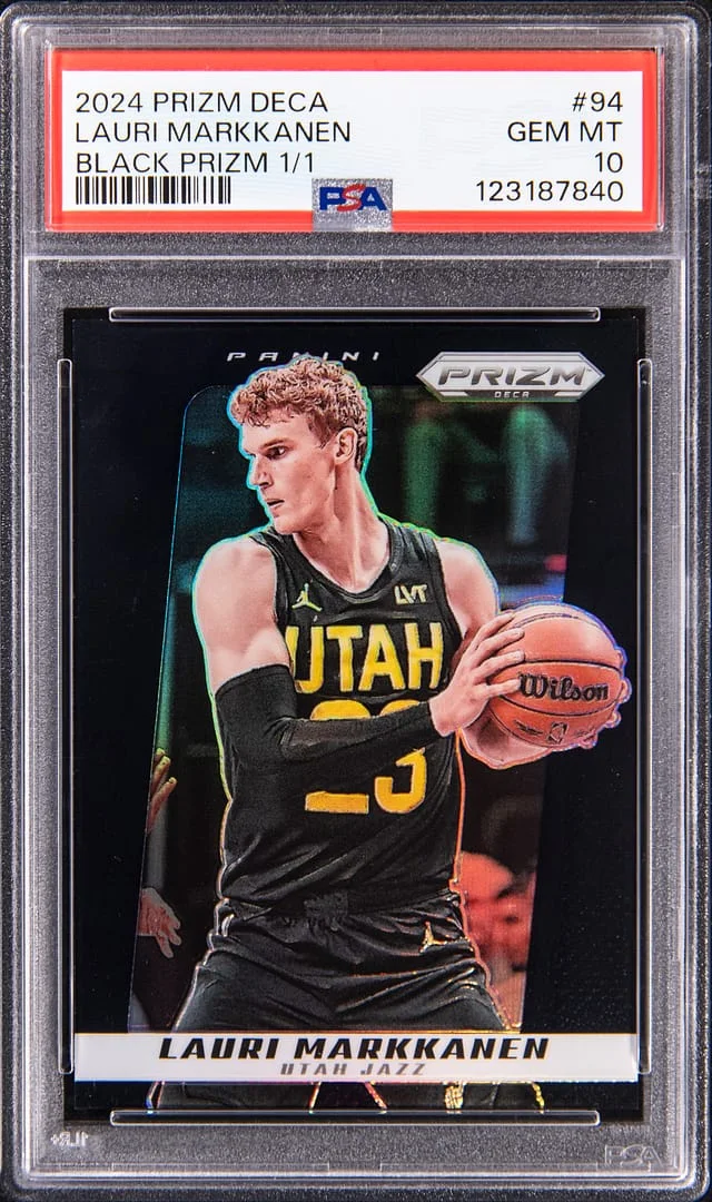 2024-25 Panini Prizm Lauri Markkanen Deca Black Prizm #94 card image
