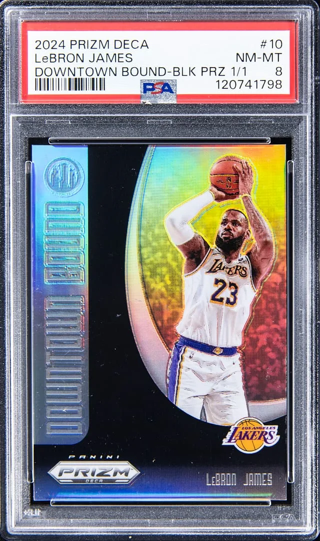 2024-25 Panini Prizm LeBron James Deca Downtown Bound Black Prizm #10 card image