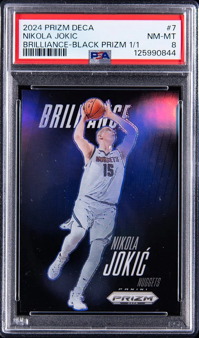 2024-25 Panini Prizm Nikola Jokic Deca Brilliance Black Prizm #7 card image