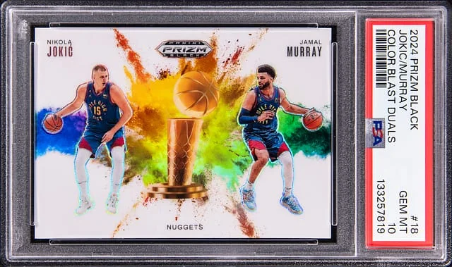 2024-25 Panini Prizm Nikola Jokic/Jamal Murray Color Blast Duals #18 card image