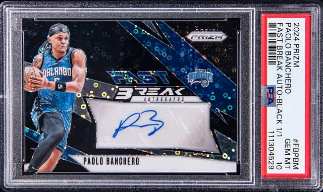 2024-25 Panini Prizm Paolo Banchero Fast Break Autographs Black Prizm #FB-PBM card image