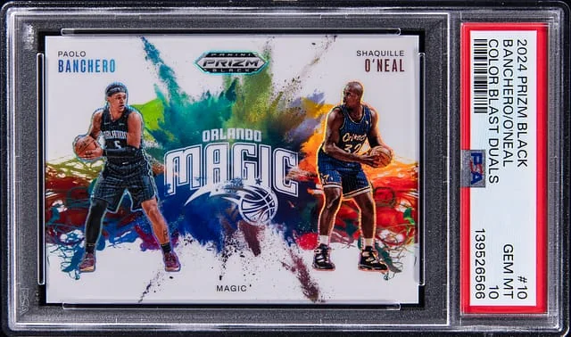 2024-25 Panini Prizm Paolo Banchero/Shaquille O'Neal Black Color Blast Duals #10 card image