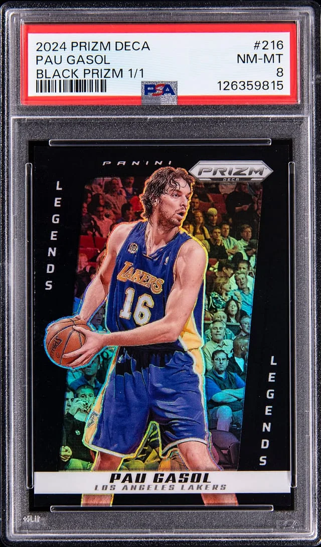 2024-25 Panini Prizm Pau Gasol Deca Black Prizm #216 card image