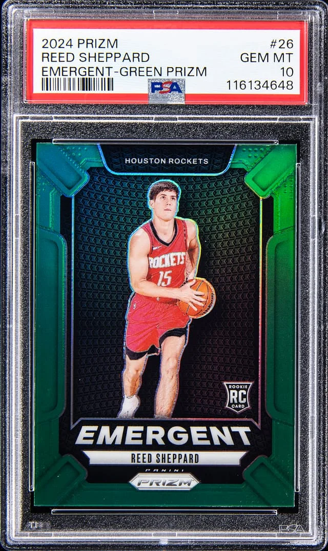 2024-25 Panini Prizm Reed Sheppard Emergent Green Prizm #26 card image