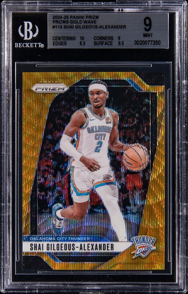 2024-25 Panini Prizm Shai Gilgeous-Alexander Gold Wave Prizm #113 card image