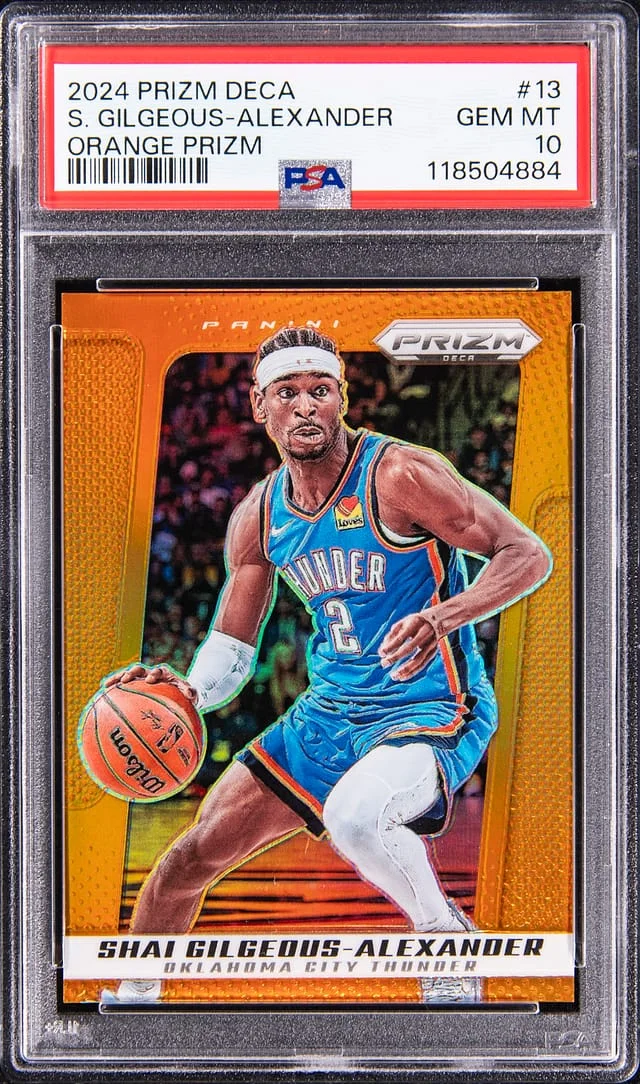 2024-25 Panini Prizm Shai Gilgeous-Alexander Deca Orange Prizm #13 card image