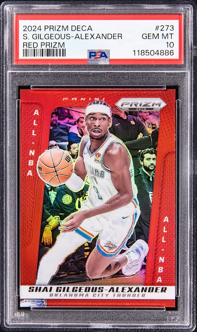 2024-25 Panini Prizm Shai Gilgeous-Alexander Deca Red Prizm #273 card image