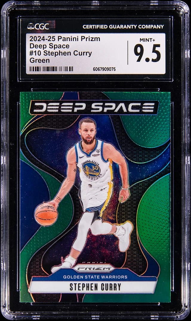 2024-25 Panini Prizm Stephen Curry Deep Space Green #10 card image
