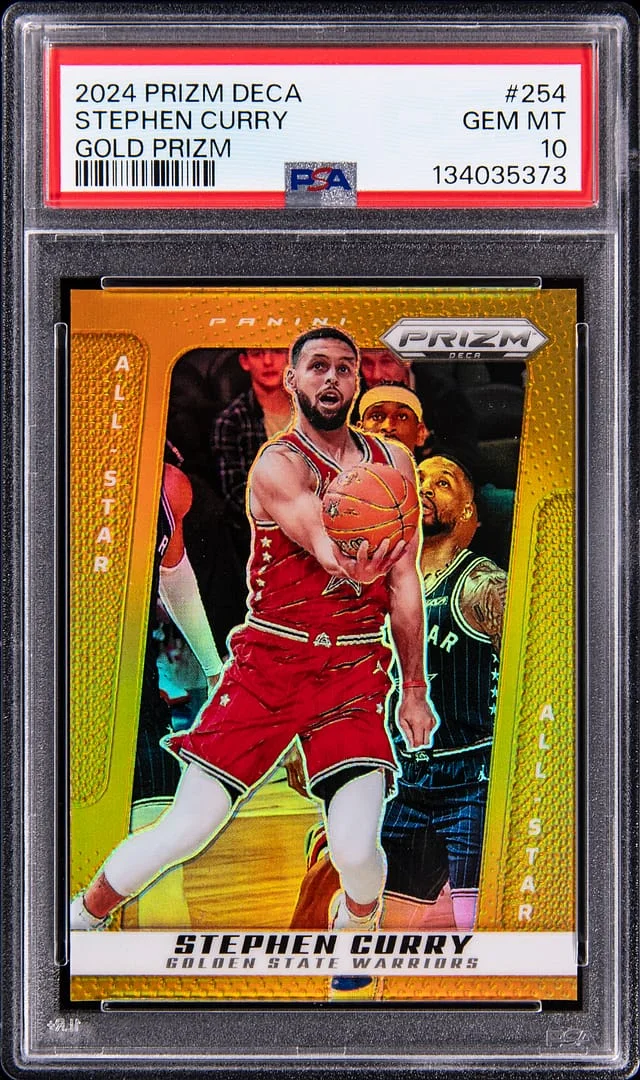 2024-25 Panini Prizm Stephen Curry Deca Gold Prizm #254 card image