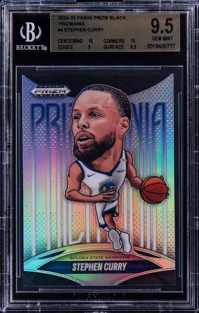 2024-25 Panini Prizm Stephen Curry Black Prizmania #4 card image