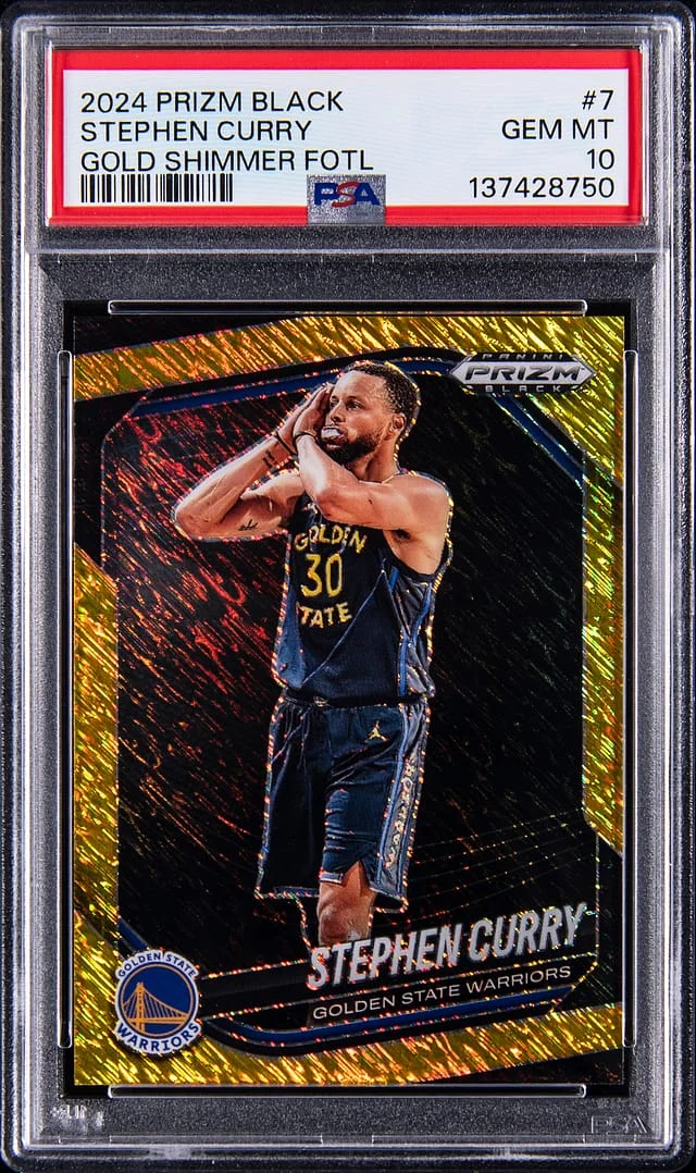 2024-25 Panini Prizm Stephen Curry Black Gold Shimmer FOTL #7 card image