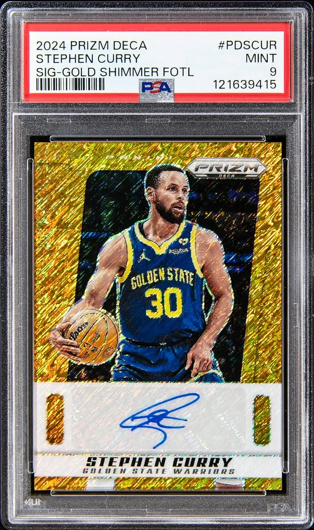 2024-25 Panini Prizm Stephen Curry Deca Signatures 1st Off the Line (FOTL) Gold Shimmer Prizm #PDS-CUR card image