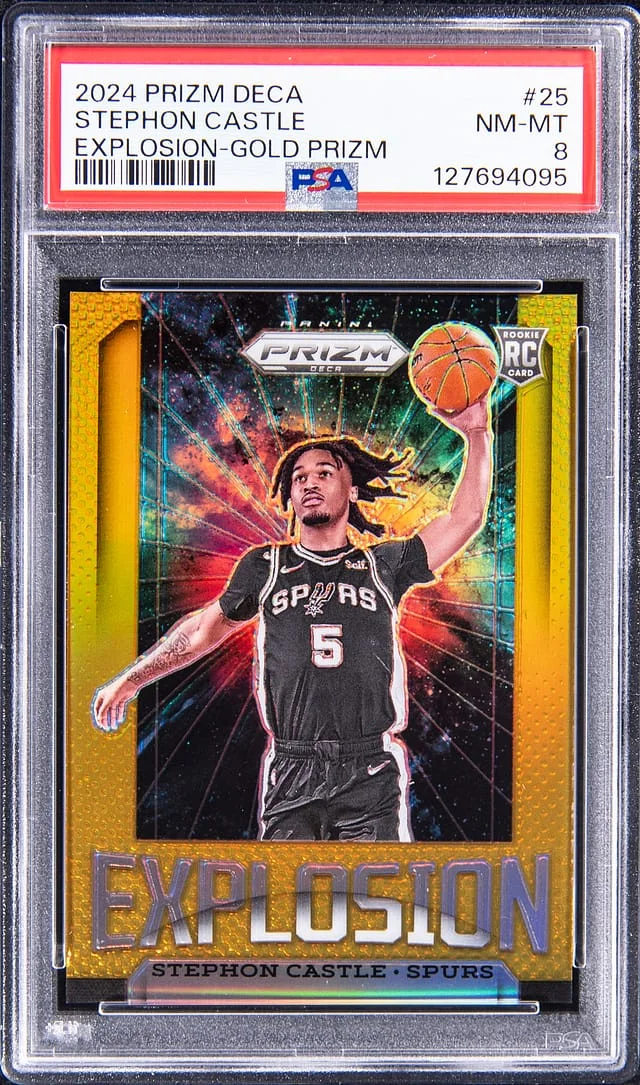 2024-25 Panini Prizm Stephon Castle Explosion Gold Prizm #25 card image