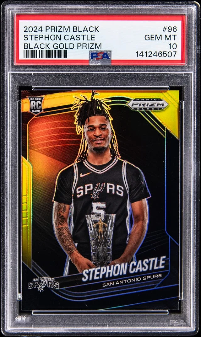 2024-25 Panini Prizm Stephon Castle Black Black Gold Prizm #96 card image