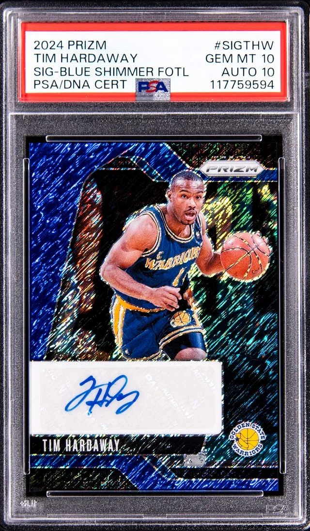 2024-25 Panini Prizm Tim Hardaway Signatures Blue Shimmer FOTL Prizm #SIG-THW card image