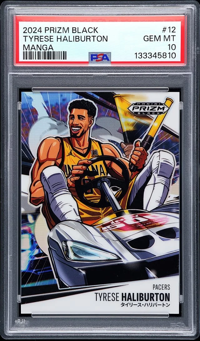 2024-25 Panini Prizm Tyrese Haliburton Black Manga #12 card image