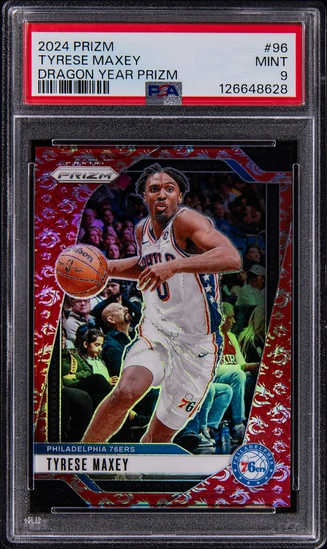 2024-25 Panini Prizm Tyrese Maxey Dragon Year Prizm #96 card image