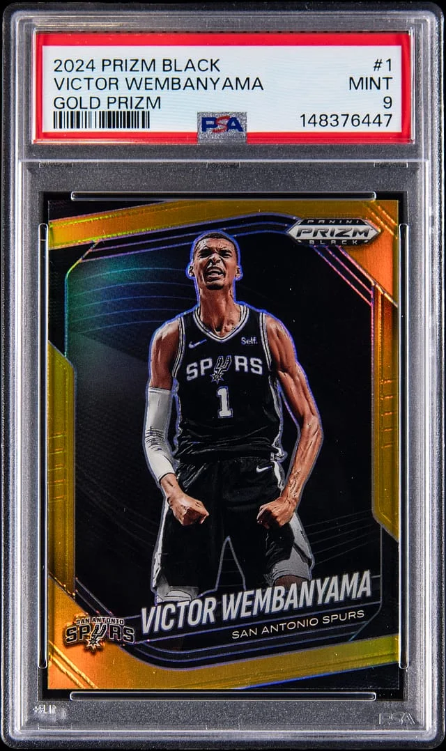 2024-25 Panini Prizm Victor Wembanyama Black Gold Prizm #1 card image