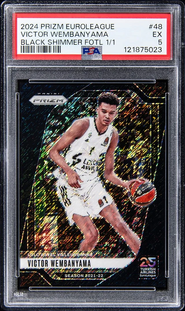 2024-25 Panini Prizm Victor Wembanyama Euroleague Black Shimmer #48 card image