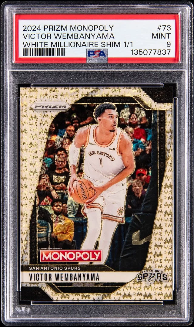 2024-25 Panini Prizm Victor Wembanyama Monopoly White Millionaire Shimmer Prizm #73 card image