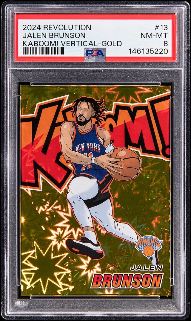 2024-25 Panini Revolution Jalen Brunson Kaboom! Vertical Gold #13 card image
