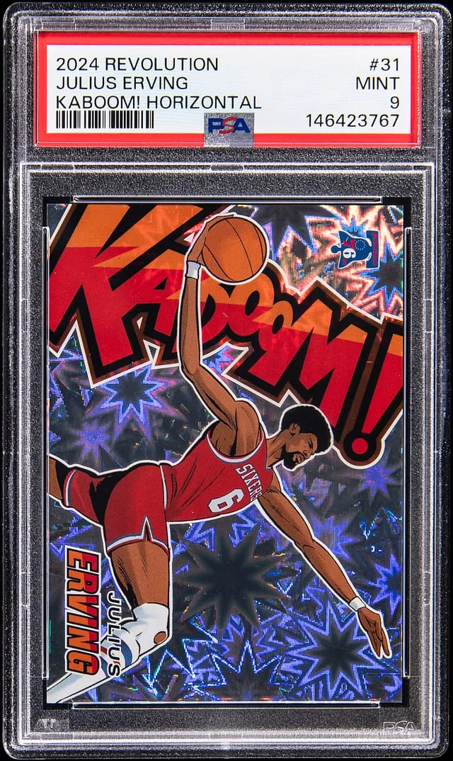 2024-25 Panini Revolution Julius Erving Kaboom! Horizontal #31 card image