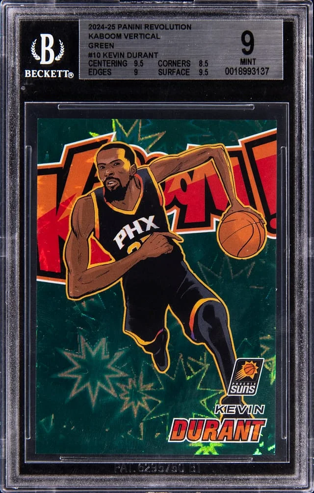2024-25 Panini Revolution Kevin Durant Kaboom! Vertical Green #10 card image