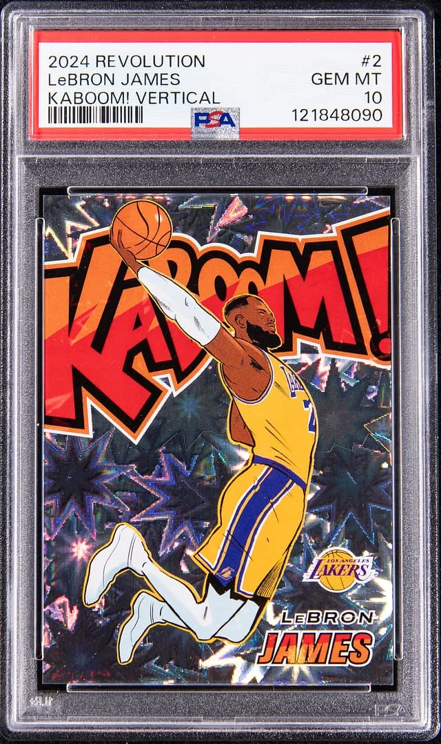 2024-25 Panini Revolution LeBron James Kaboom! Vertical Gold #2 card image