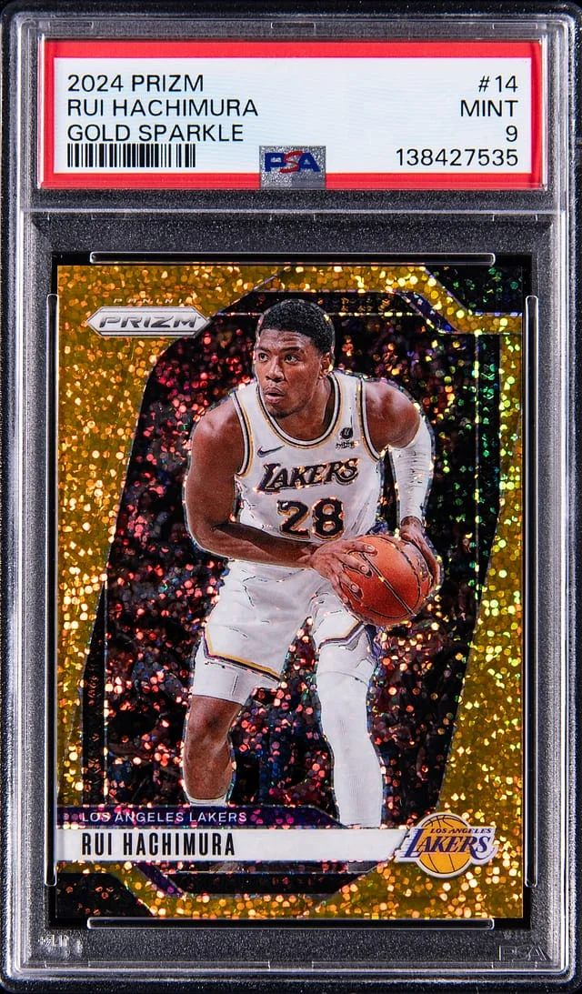 2024-25 Panini Rui Hachimura Prizim Gold Sparkle #14 card image