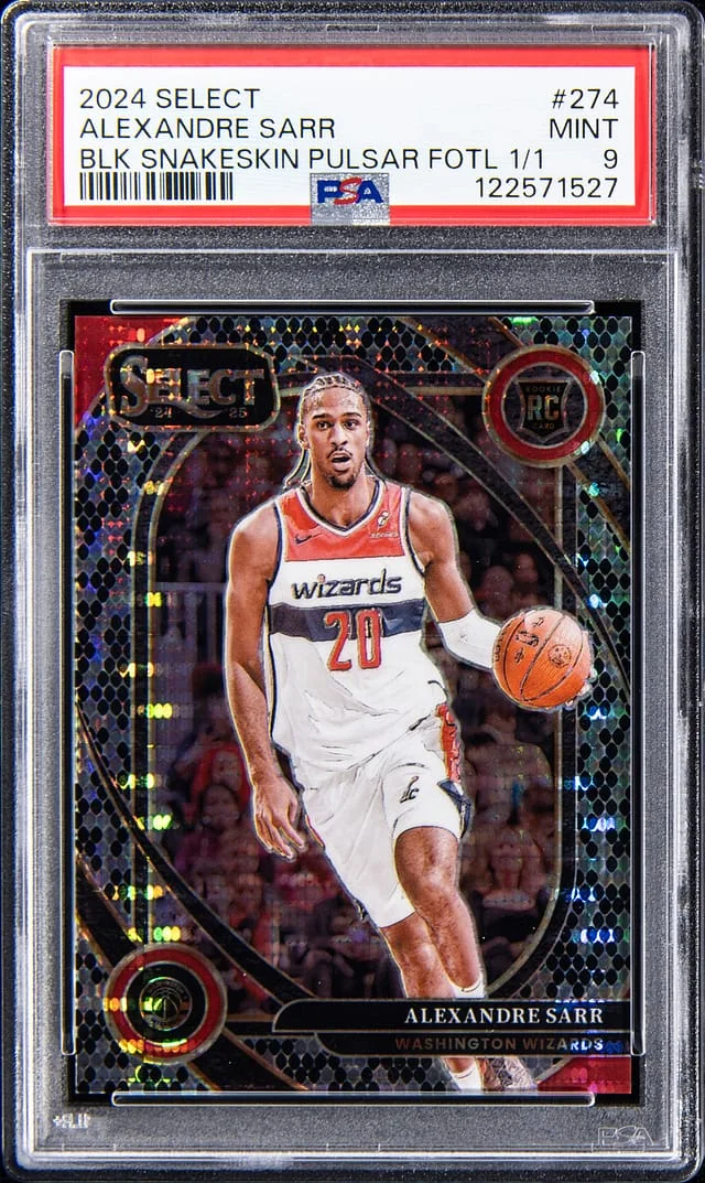 2024-25 Panini Select Alexandre Sarr Black Snakeskin Pulsar FOTL #274 card image