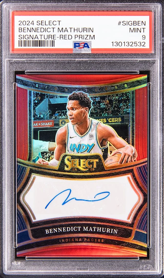 2024-25 Panini Select Bennedict Mathurin Signature Gold Prizm #SIG-BEN card image