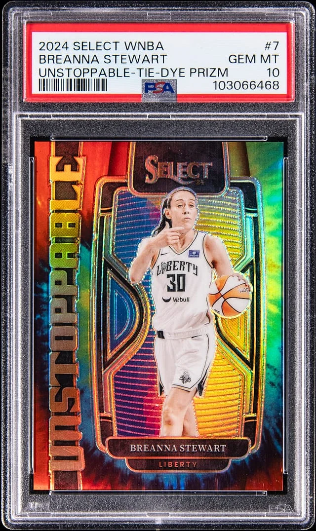 2024-25 Panini Select Breanna Stewart WNBA Unstoppable-Tie Dye Prizm #7 card image