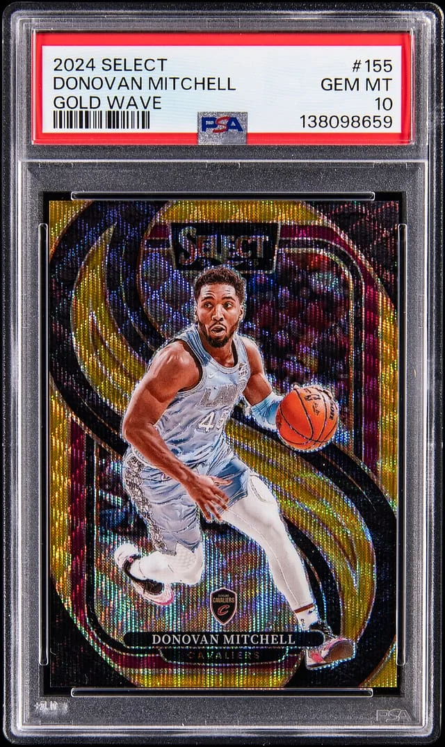 2024-25 Panini Select Donovan Mitchell Gold Wave #155 card image