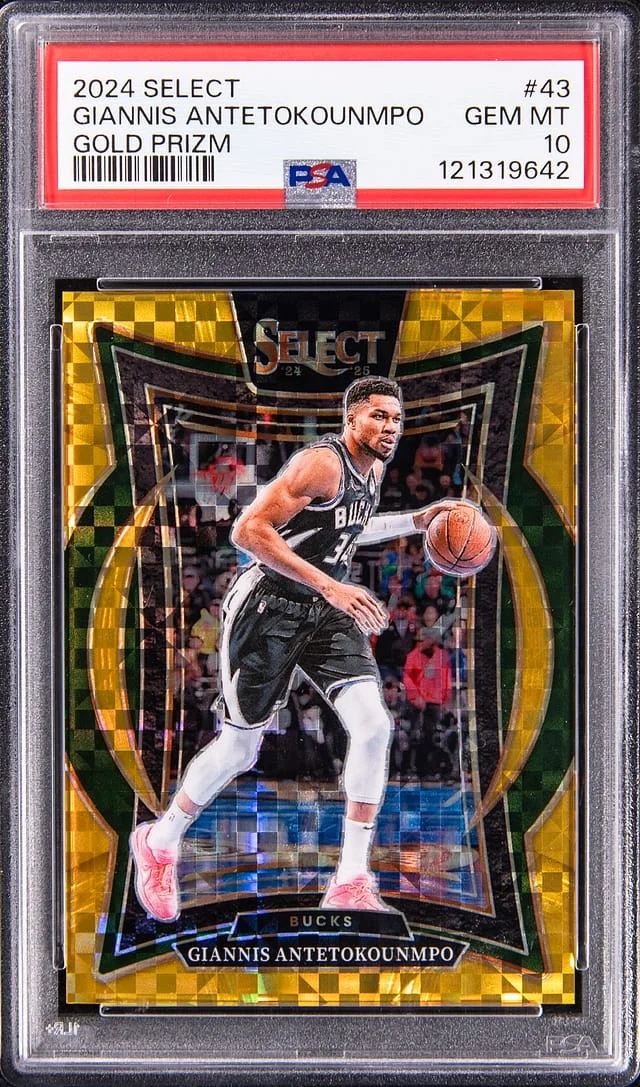 2024-25 Panini Select Giannis Antetokounmpo Gold Prizm #43 card image