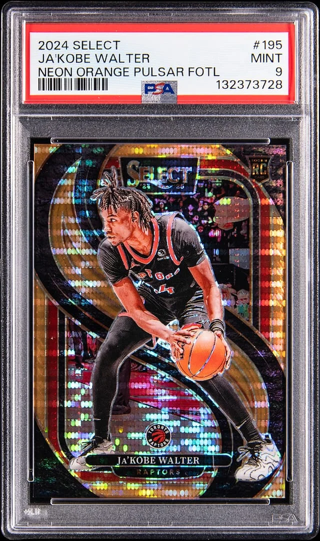 2024-25 Panini Select Ja'Kobe Walter Neon Orange Pulsar First Off The Line (FOTL) #195 card image